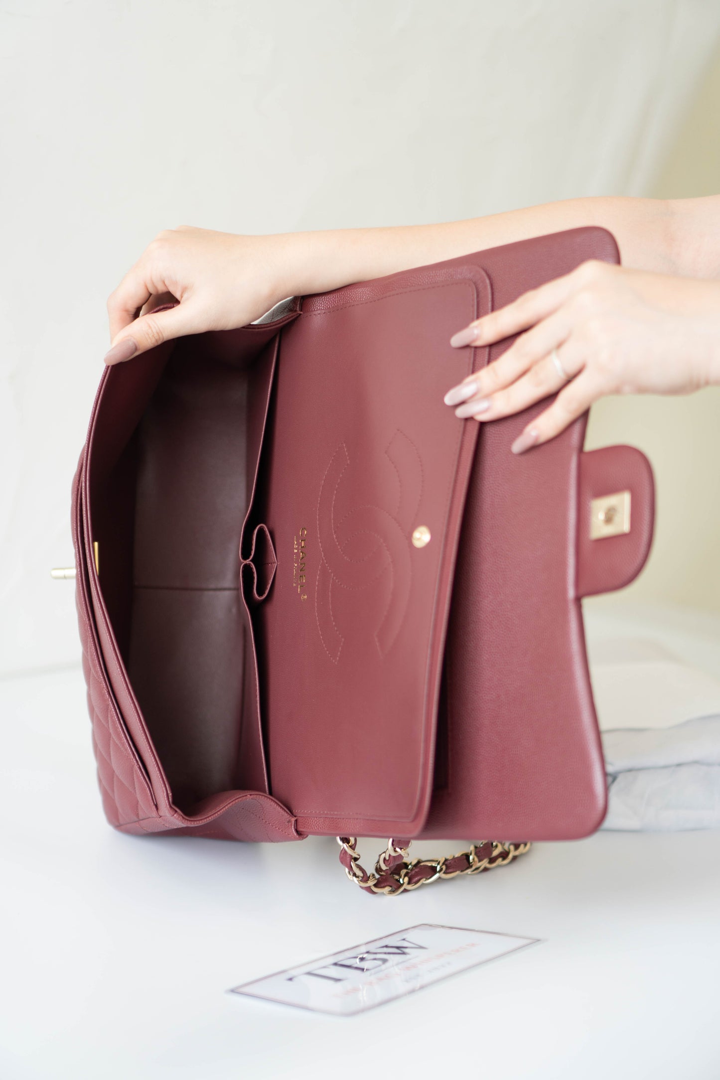 Classic Flap Jumbo – Burgundy Quilted Leather with Gold Hardware