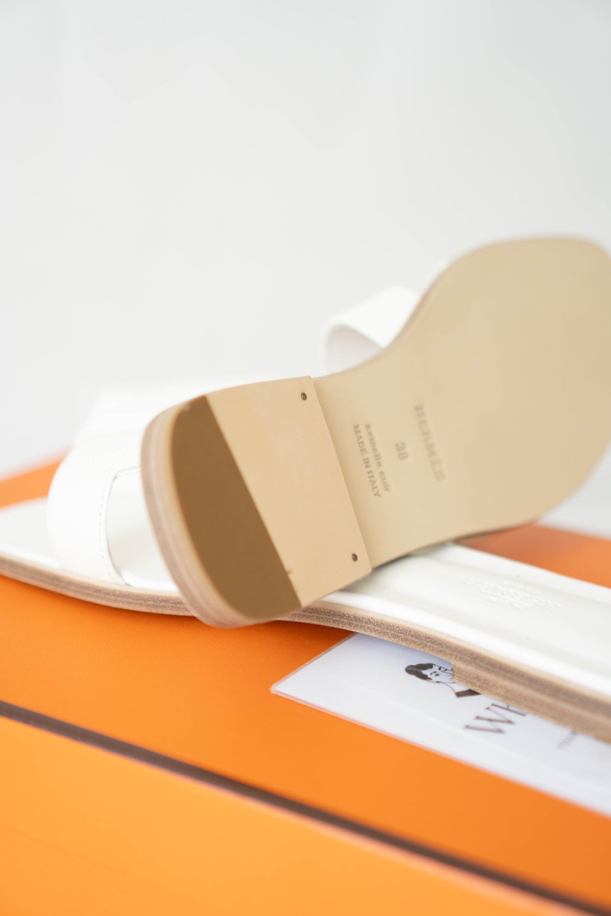 Oran Sandals – White Epsom Leather (Size 38)