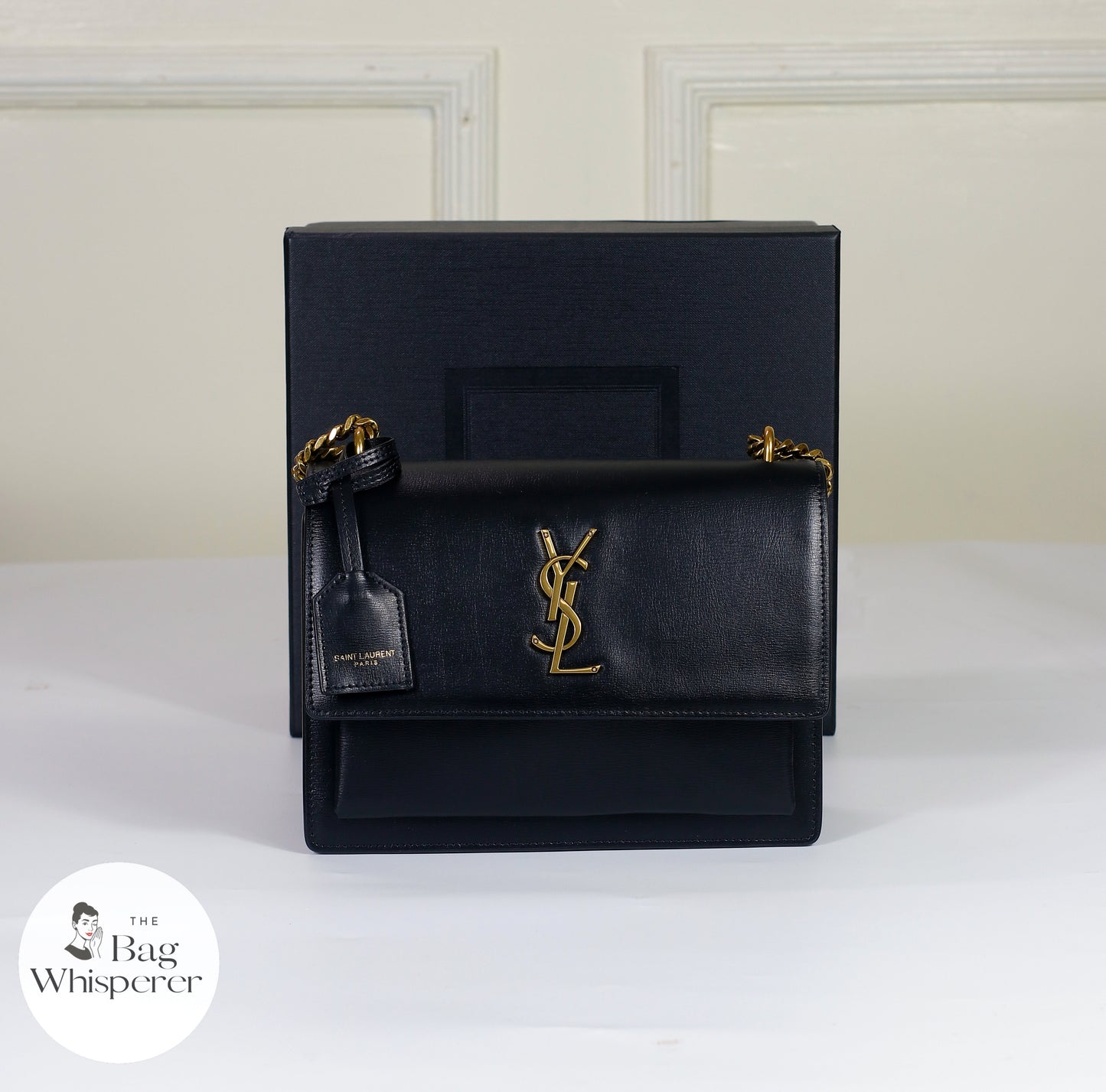 Laurent Sunset Medium – Black with Gold Hardware