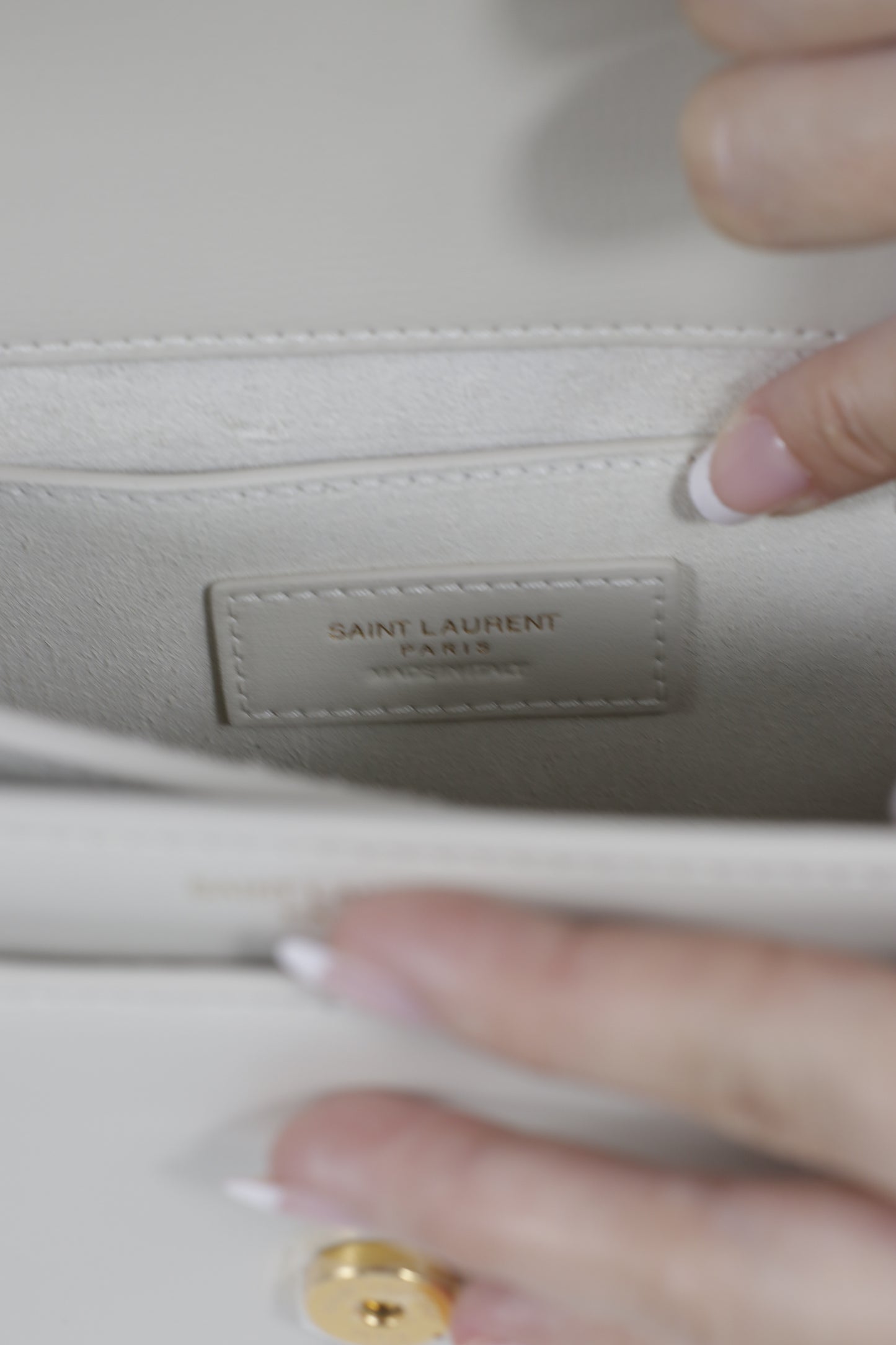 Saint L Sunset Medium – Blanc Vintage with Gold Hardware