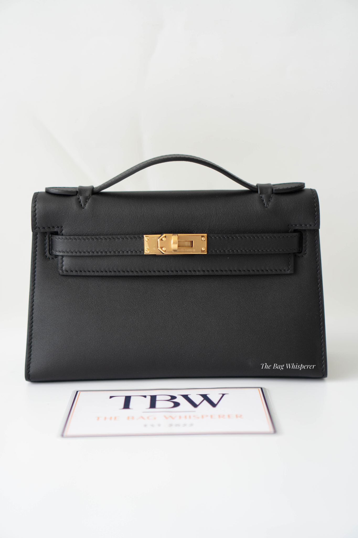 Mini Pochette – Black Swift Leather with Gold Hardware