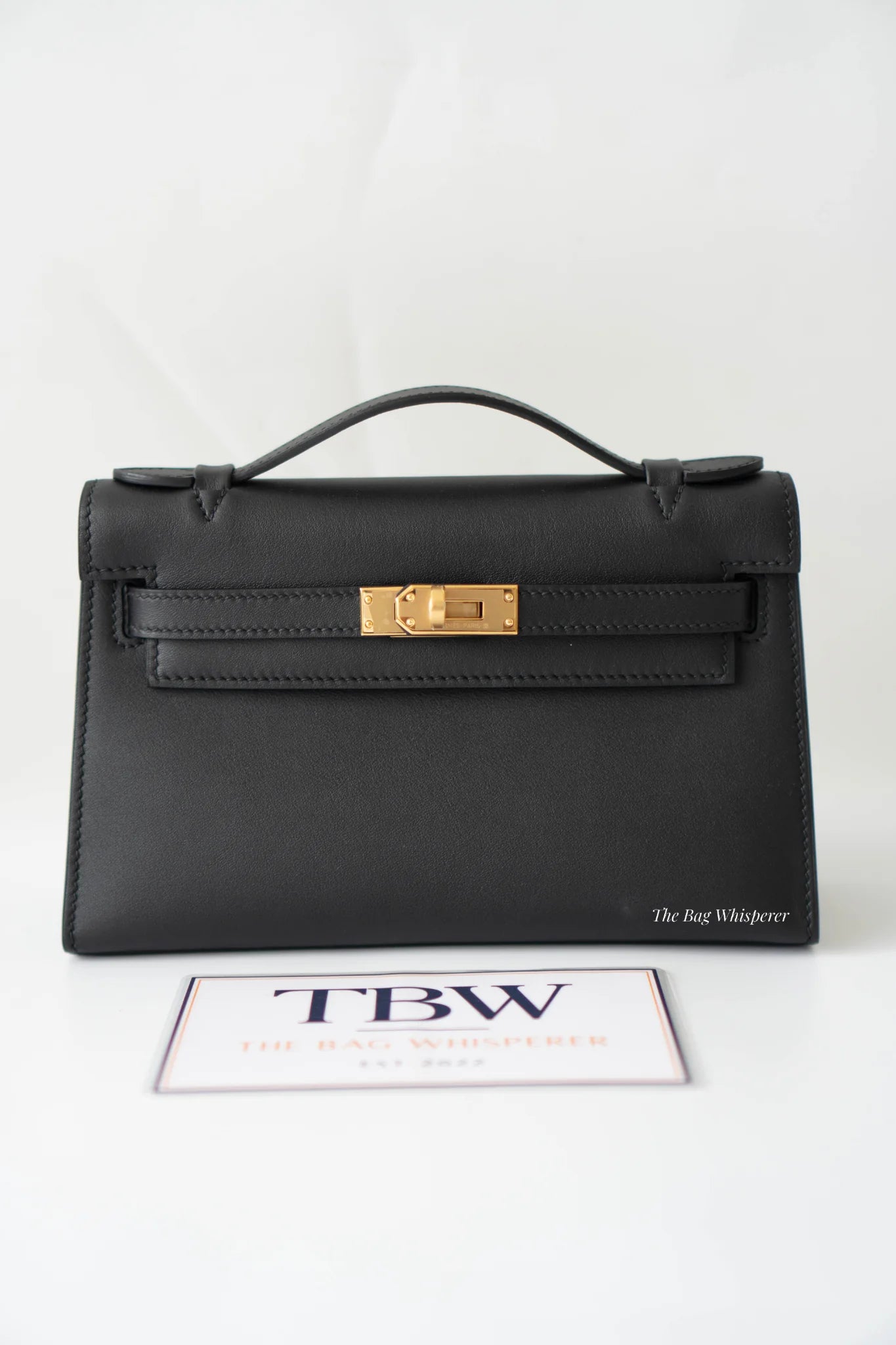 Mini Pochette – Black Swift Leather with Gold Hardware