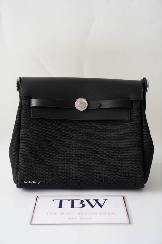 Mini Herbag – Black Canvas & Leather with Palladium Hardware