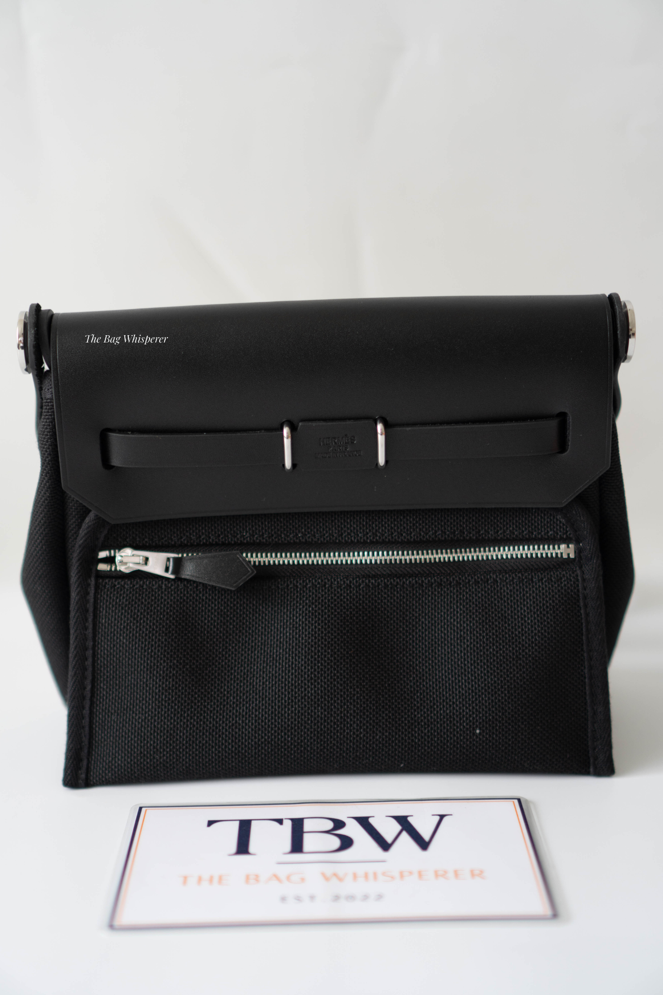 Mini Herbag – Black Canvas & Leather with Palladium Hardware
