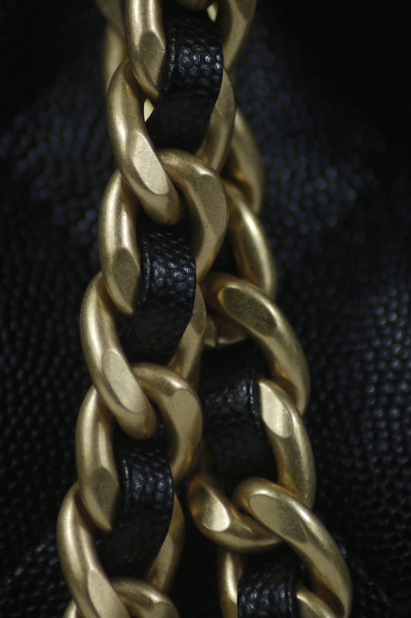 25C Small Drawstring Bag – Black Caviar with Gold Hardware