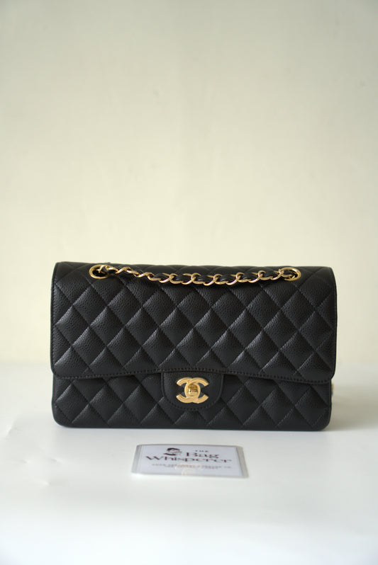 Classic Flap in Medium Caviar Leather with Gold Hardware