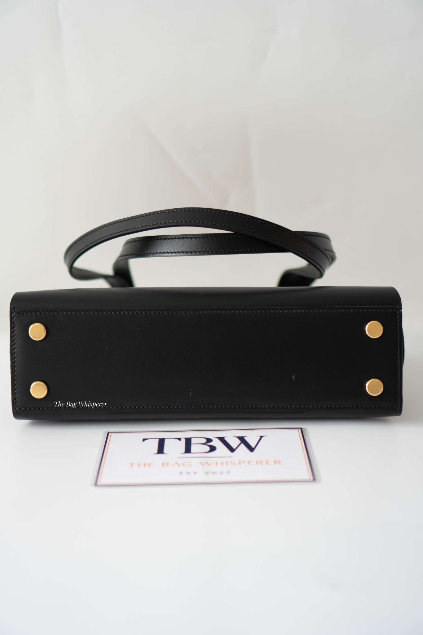 Tablier Shoulder Bag – Black Smooth Leather with Gold Hardware