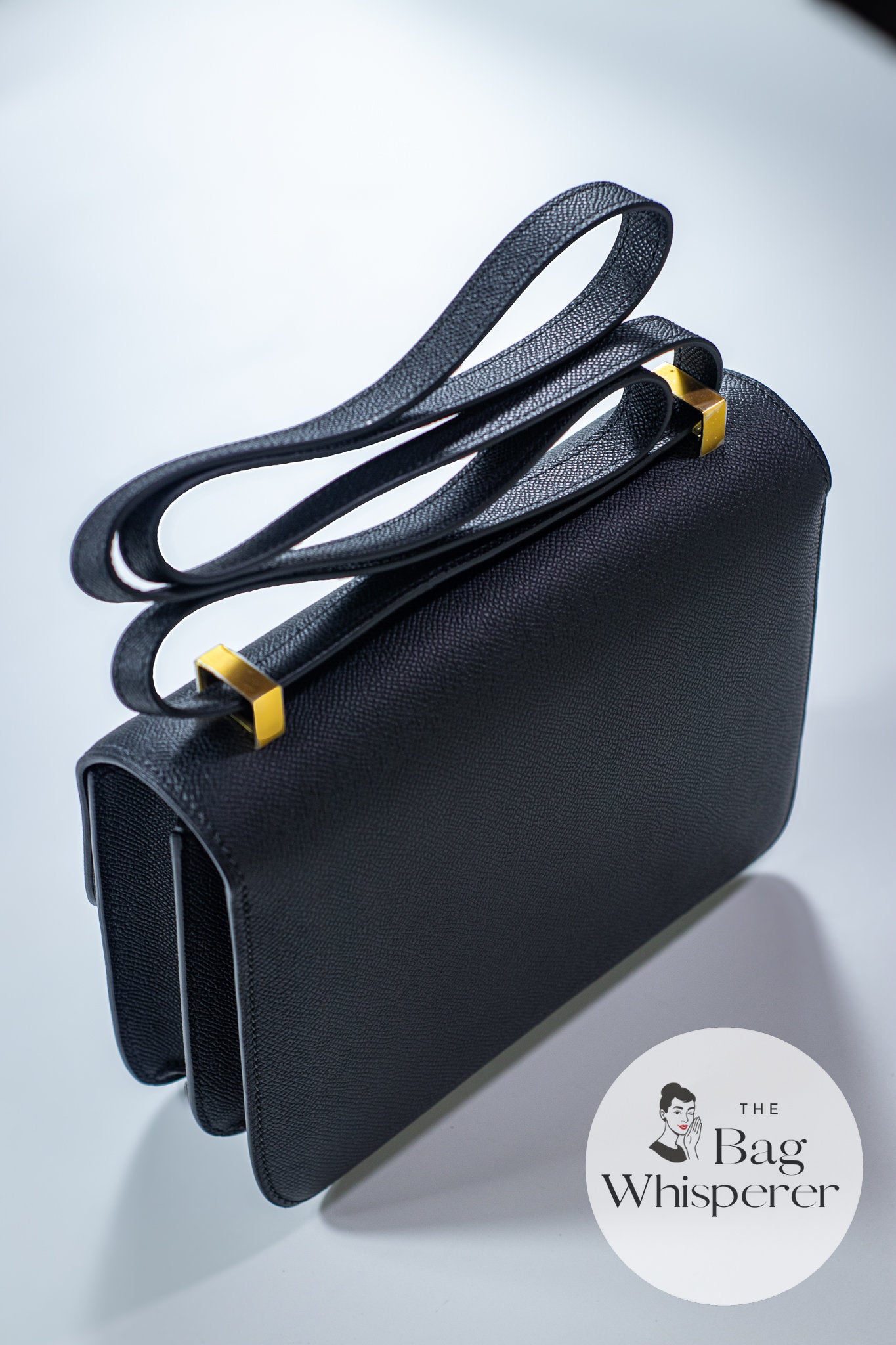 Constance 24 noir epsom leather gold hardware