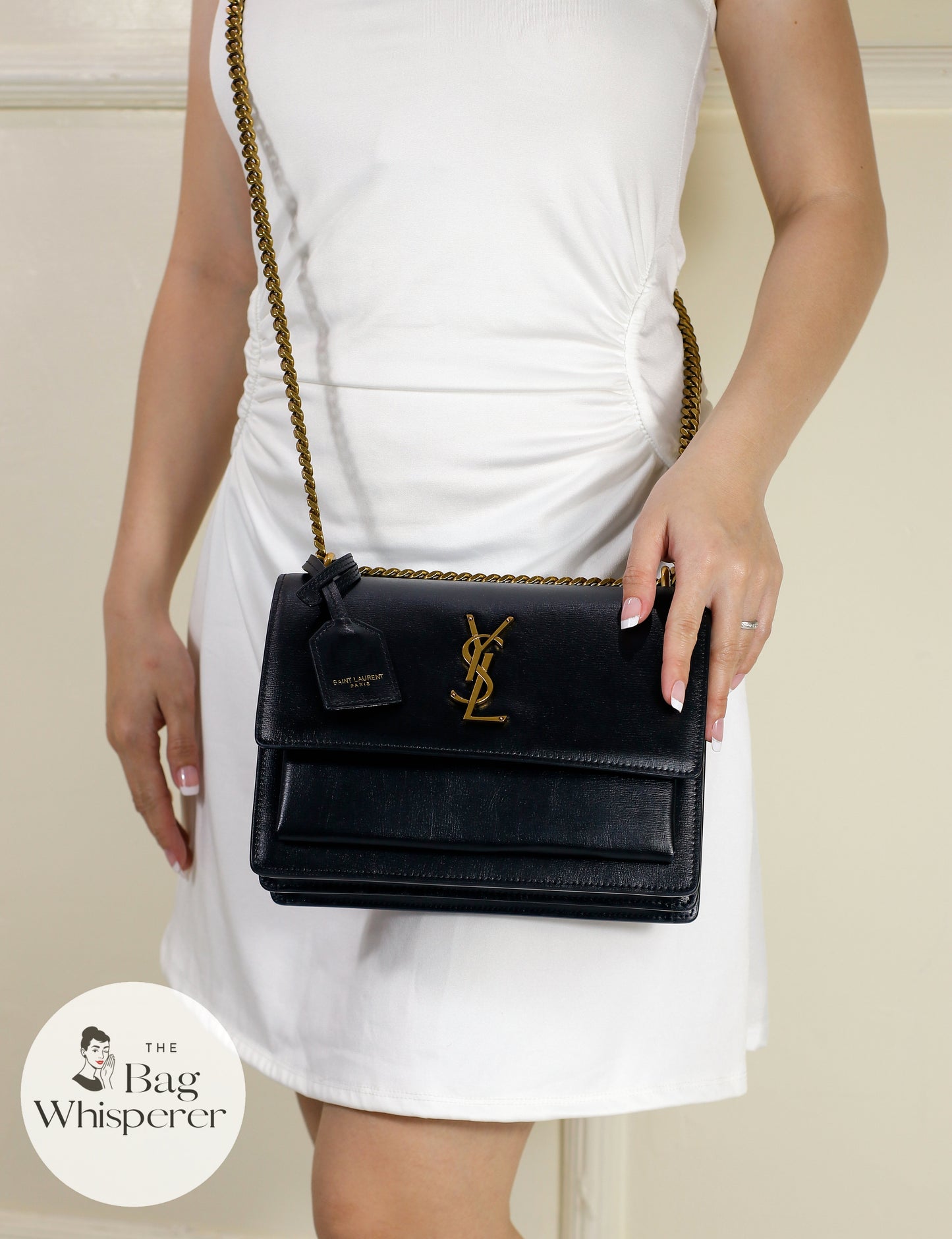 Laurent Sunset Medium – Black with Gold Hardware