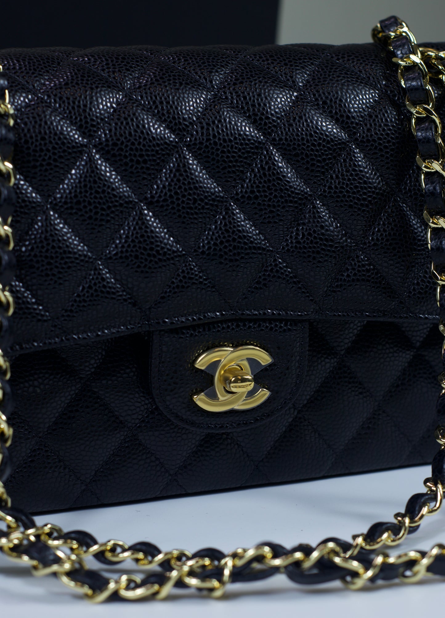 Classic Flap Medium – Black Caviar with Gold Hardware (Microchipped)