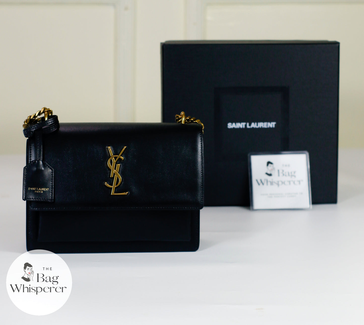 Laurent Sunset Medium – Black with Gold Hardware
