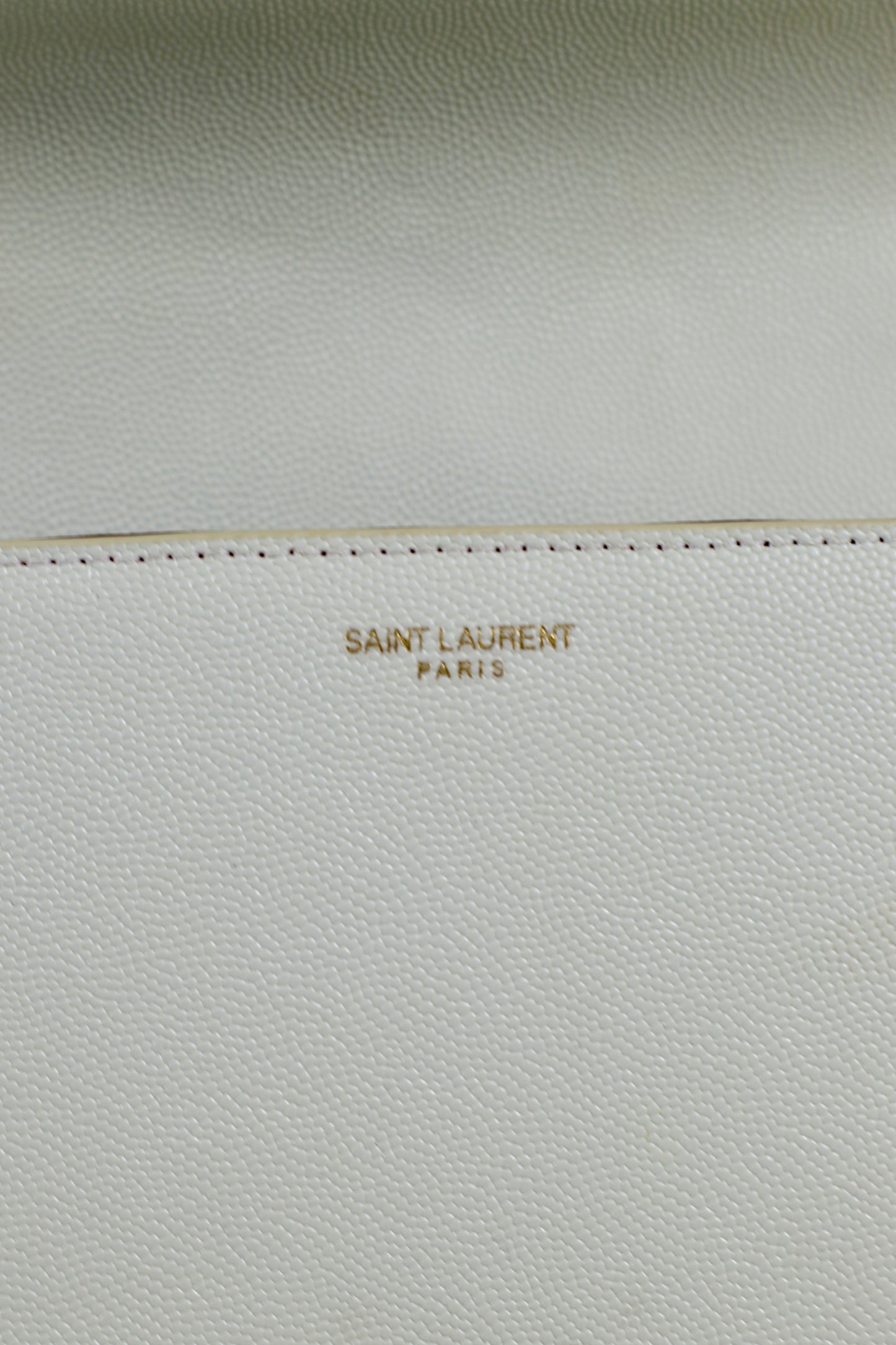 Saint Laurent Cassandra Top Handle – Blanc Vintage with Gold Hardware