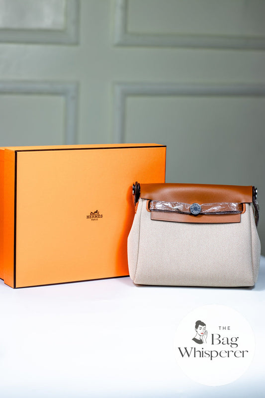 Her bag Mini – Natural Canvas & Vache Hunter Leather