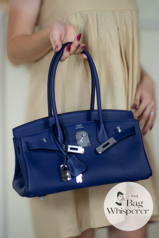 Shoulder BK 29 – Blue Saphir Swift with Palladium Hardware
