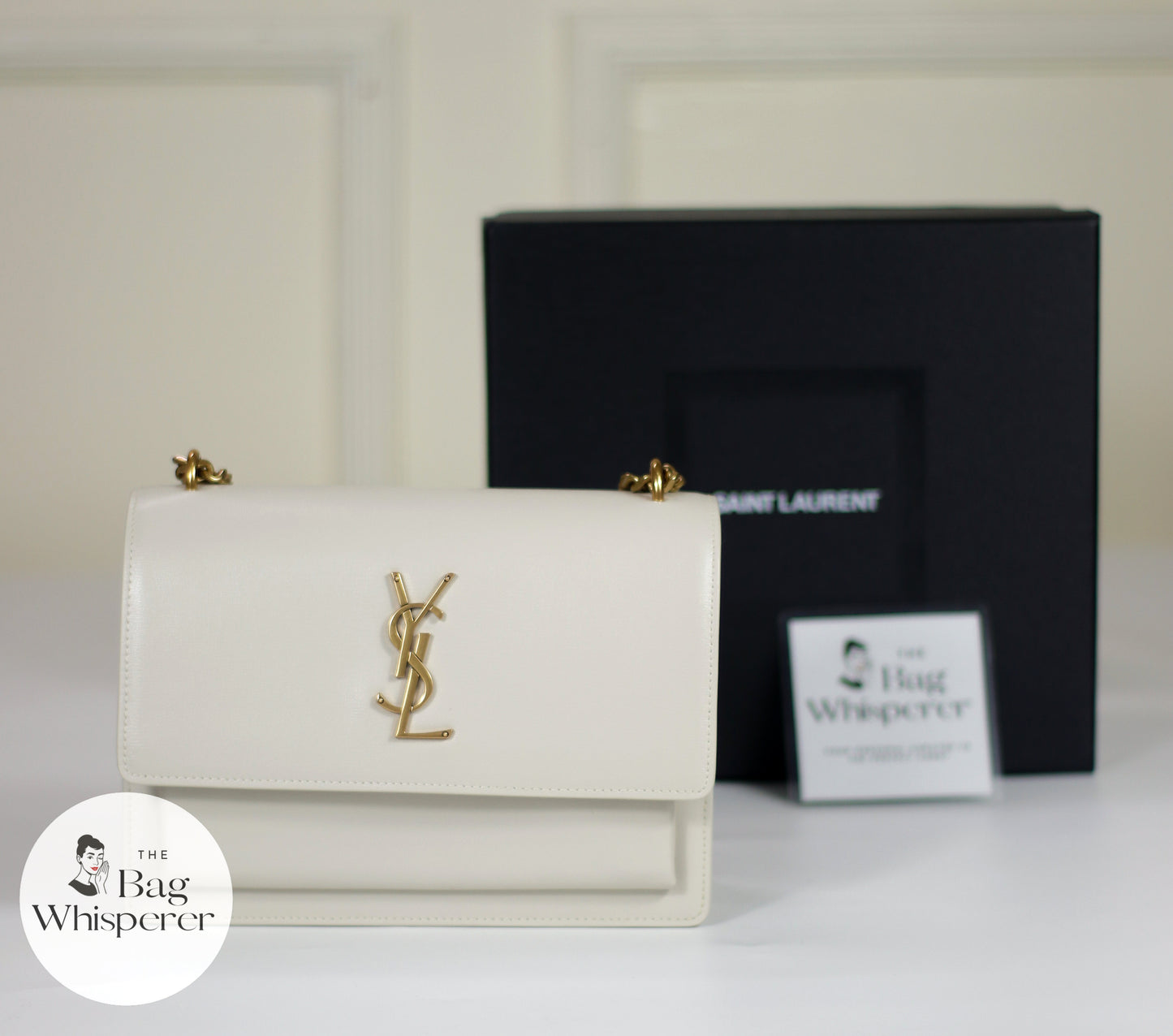 Saint L Sunset Medium – Blanc Vintage with Gold Hardware