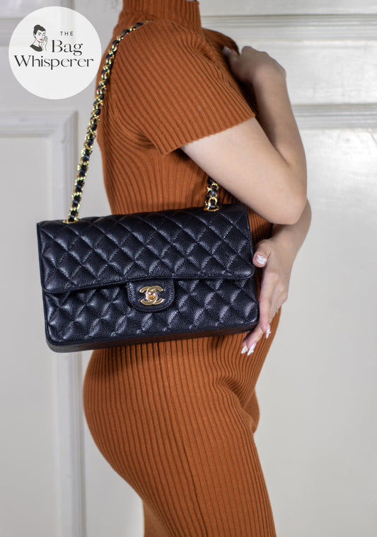 Classic Flap Medium – Black Caviar with Gold Hardware (Microchipped)
