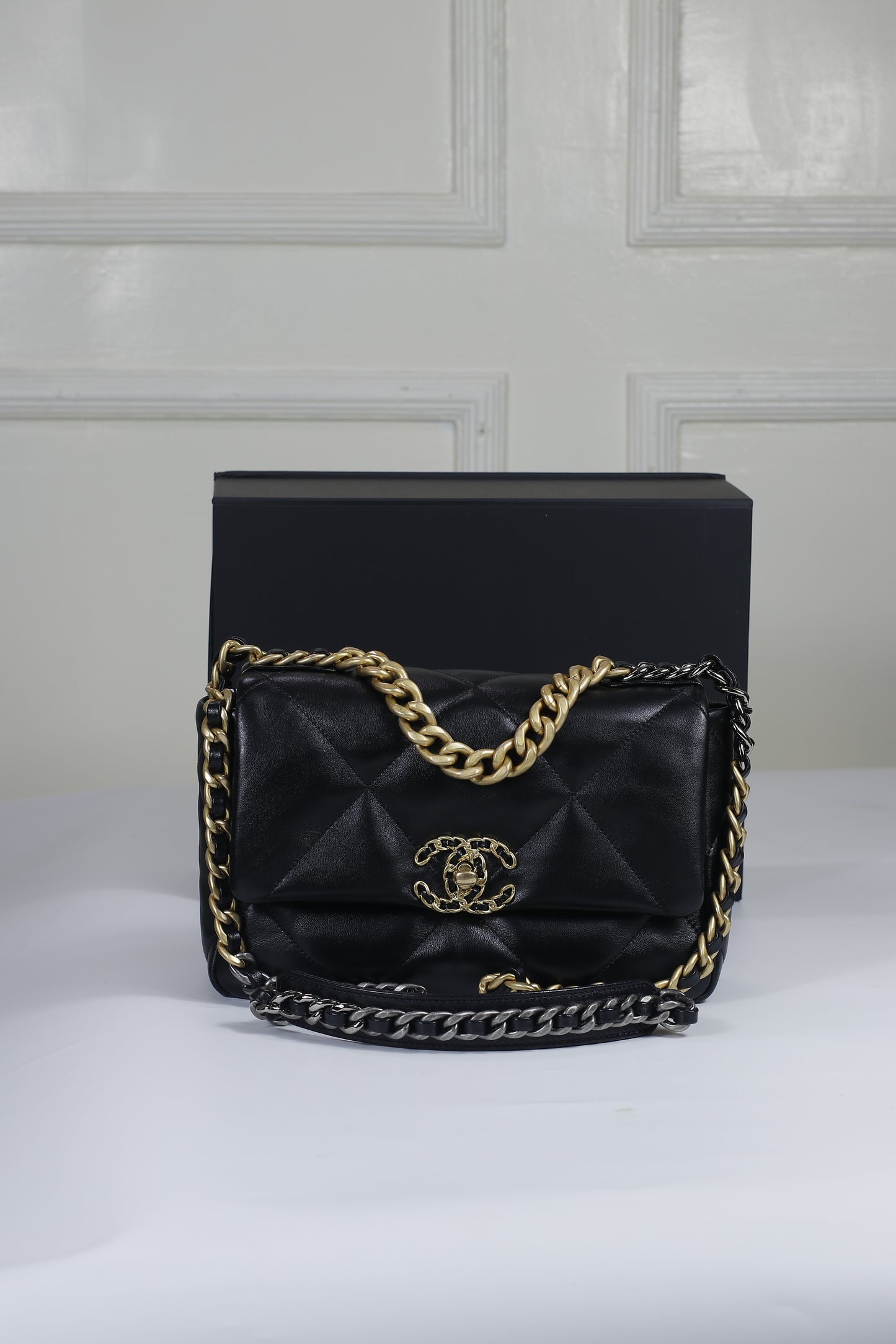 Chanel 19 Flap Bag – Black Lambskin with Mixed Hardware