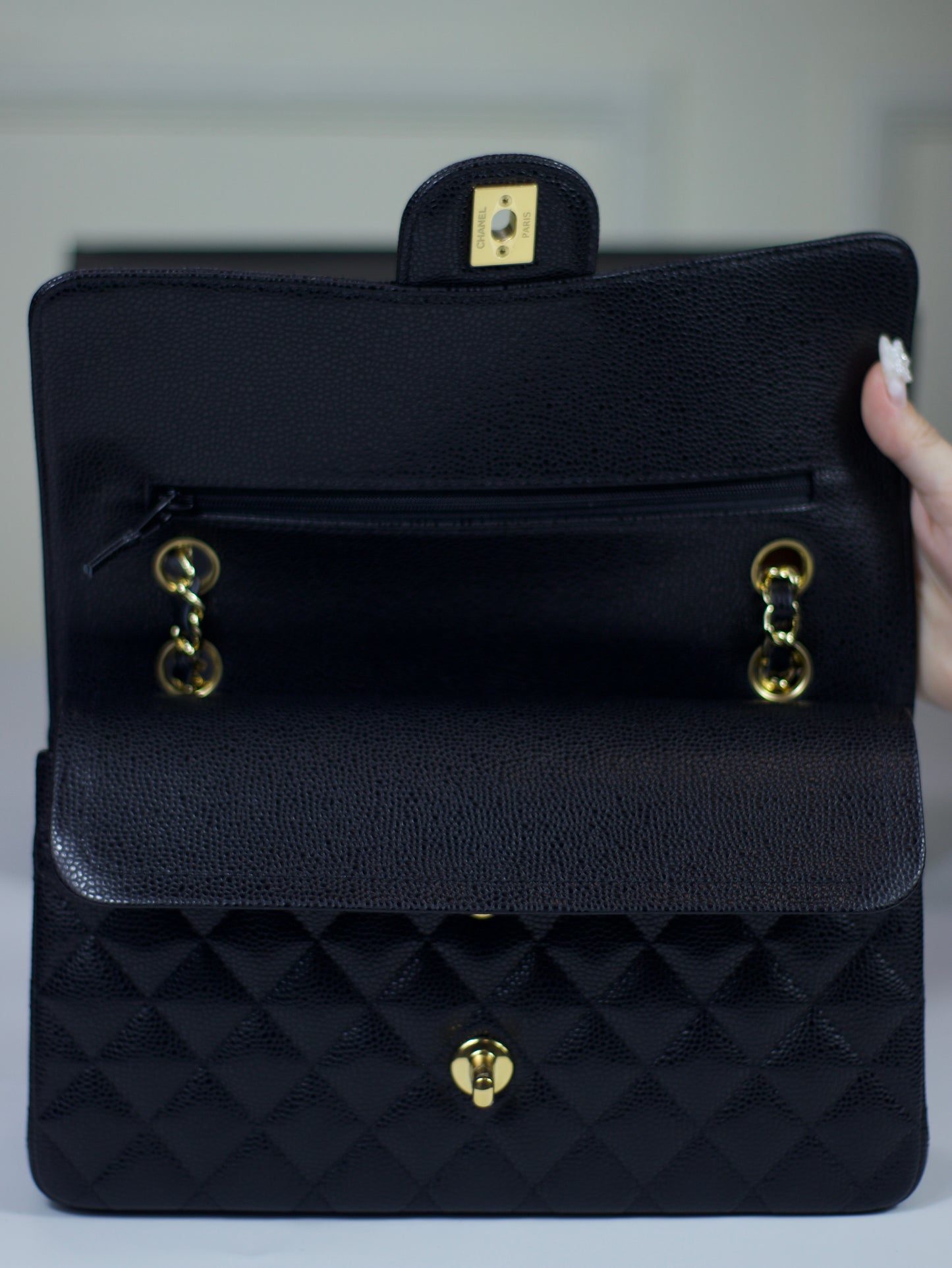 Classic Flap Medium – Black Caviar with Gold Hardware (Microchipped)