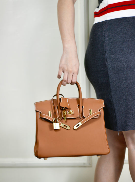 Birkin 25 Retourne – Gold Swift with Gold Hardware