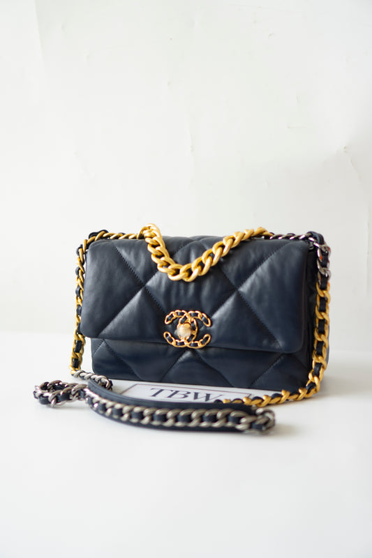 C19 Small – Navy Blue Lambskin with Mixed Metal Hardware