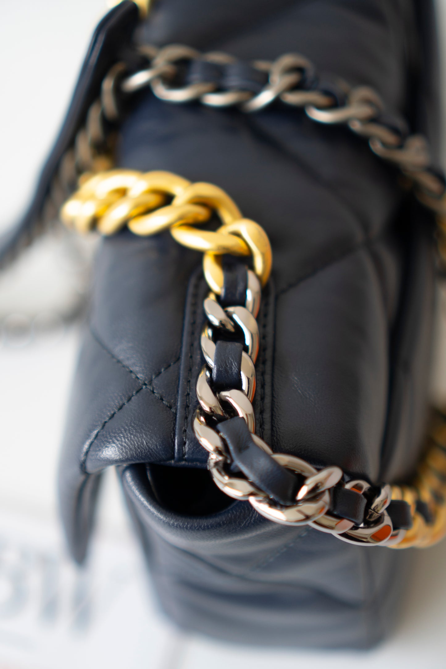 C19 Small – Navy Blue Lambskin with Mixed Metal Hardware