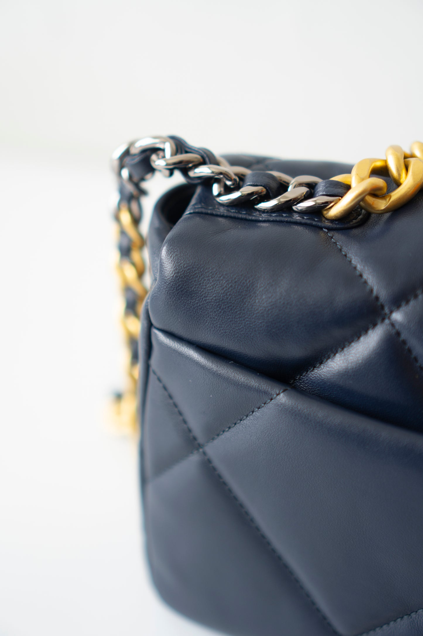 C19 Small – Navy Blue Lambskin with Mixed Metal Hardware