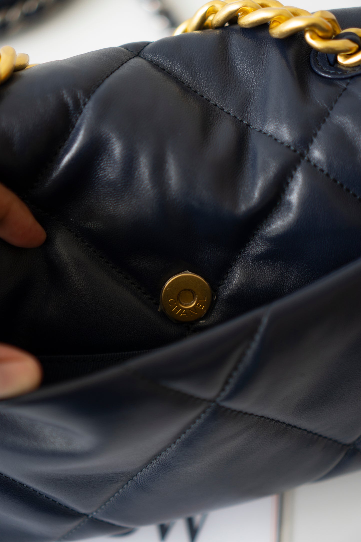 C19 Small – Navy Blue Lambskin with Mixed Metal Hardware