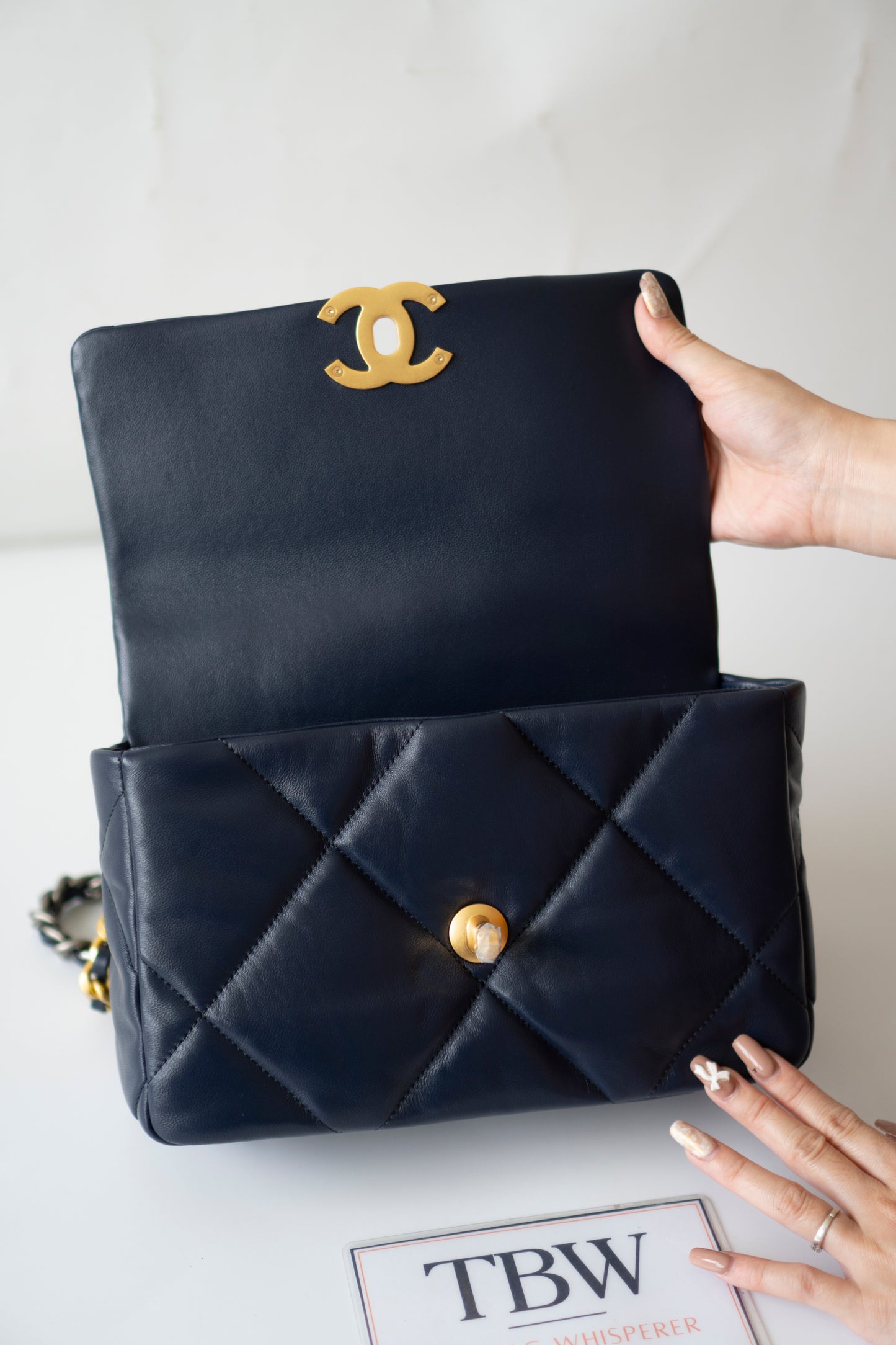 C19 Small – Navy Blue Lambskin with Mixed Metal Hardware