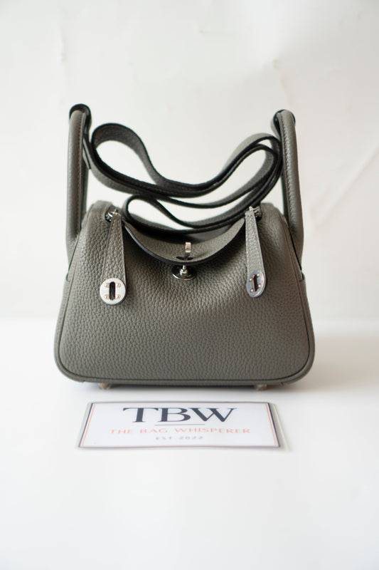 Mini Lindy – Gris Meyer Clemence Leather with Palladium Hardware