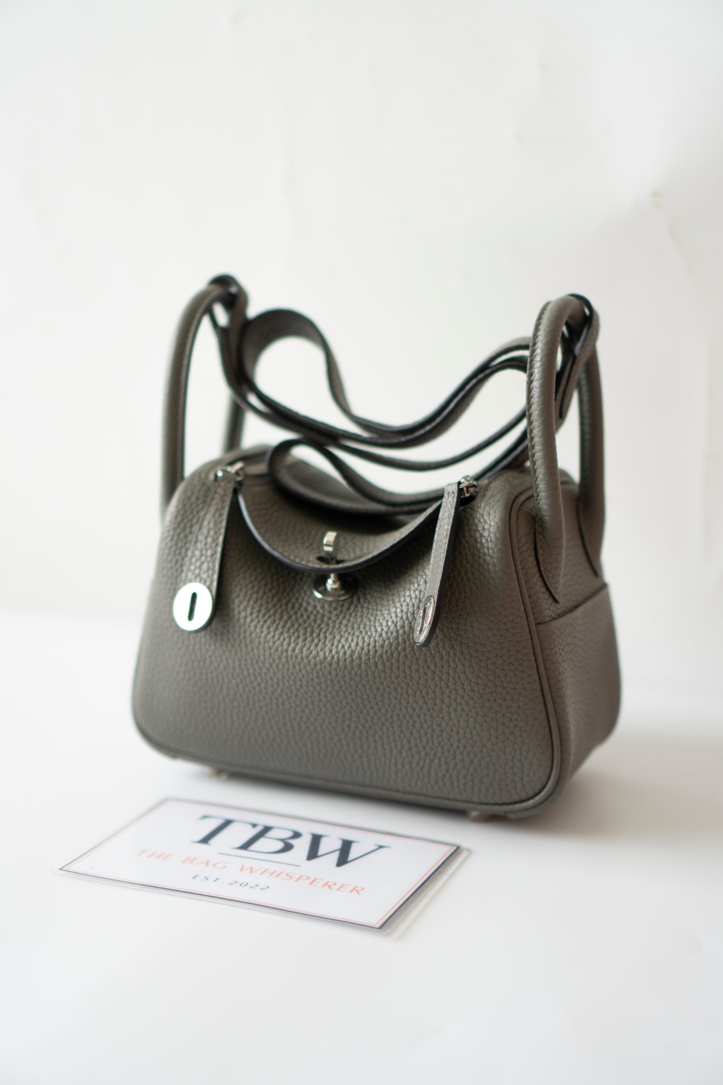 Mini Lindy – Gris Meyer Clemence Leather with Palladium Hardware