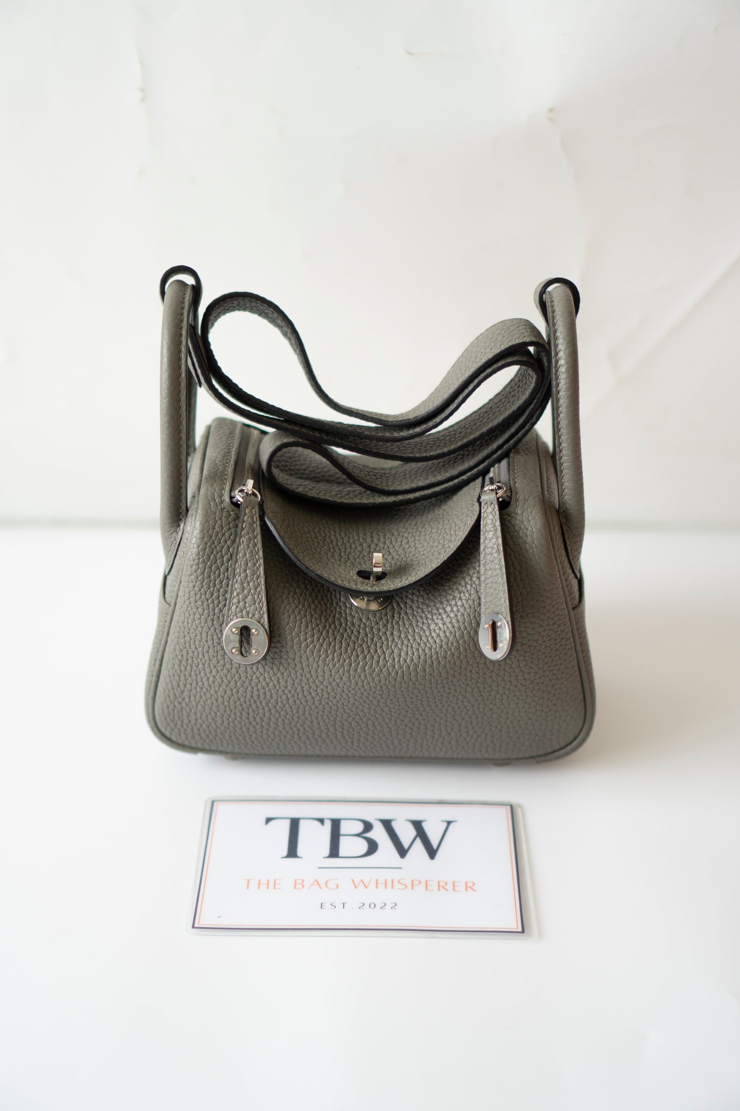 Mini Lindy – Gris Meyer Clemence Leather with Palladium Hardware