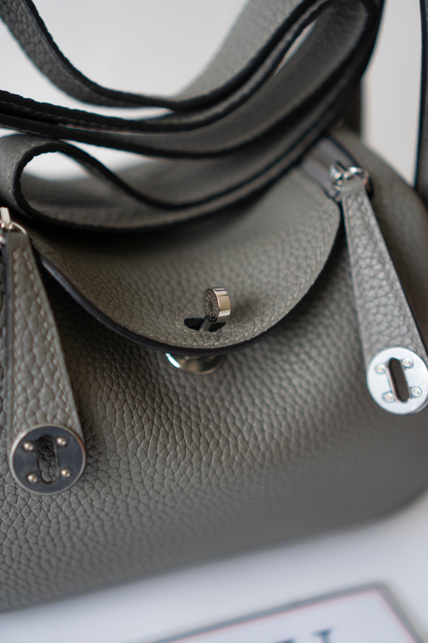 Mini Lindy – Gris Meyer Clemence Leather with Palladium Hardware