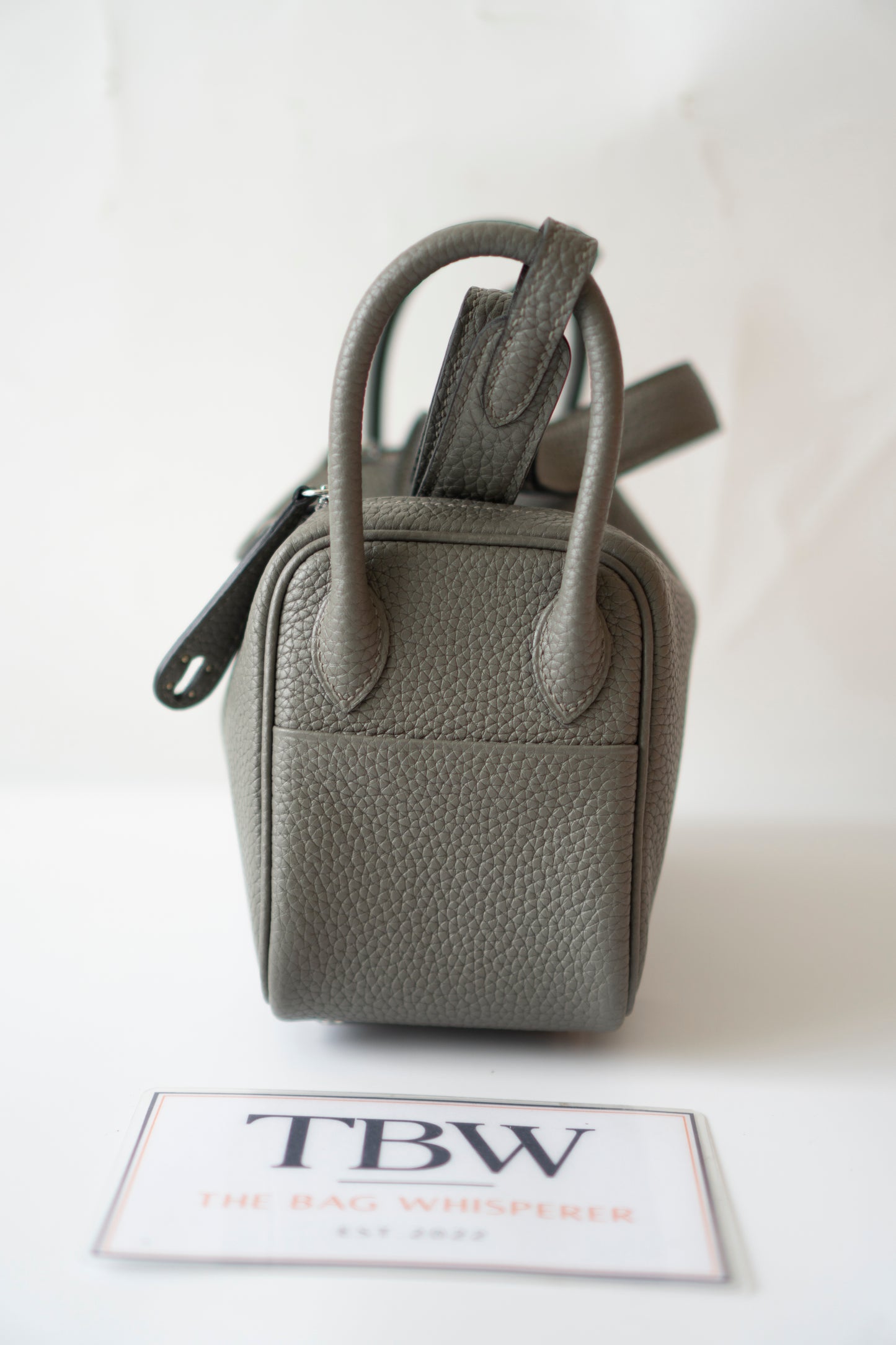 Mini Lindy – Gris Meyer Clemence Leather with Palladium Hardware
