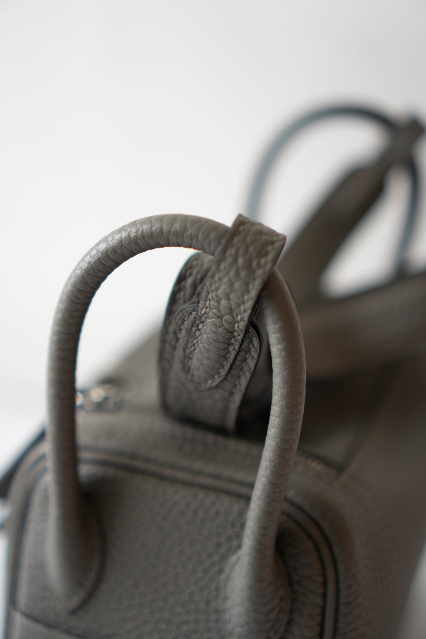 Mini Lindy – Gris Meyer Clemence Leather with Palladium Hardware
