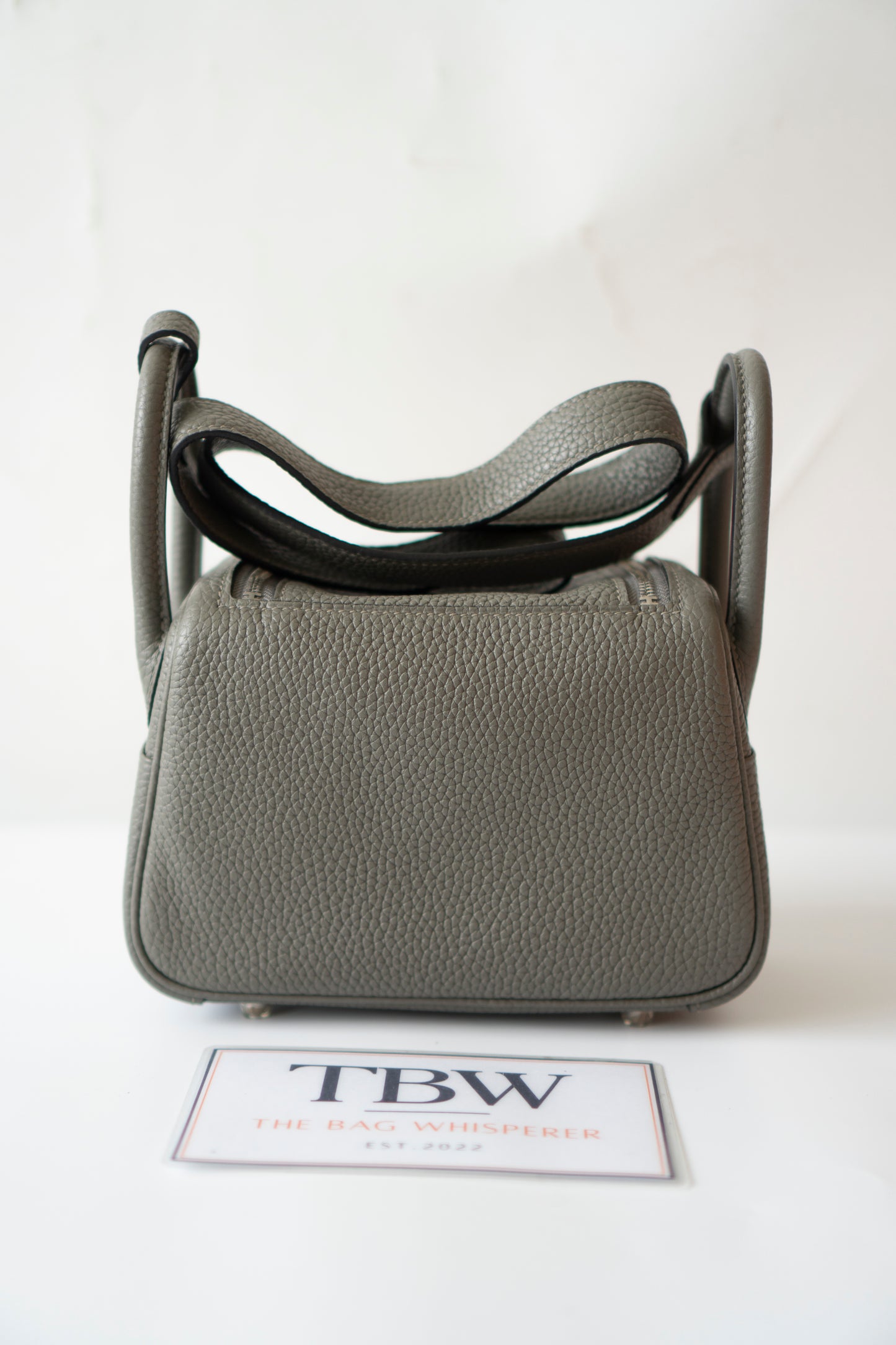 Mini Lindy – Gris Meyer Clemence Leather with Palladium Hardware