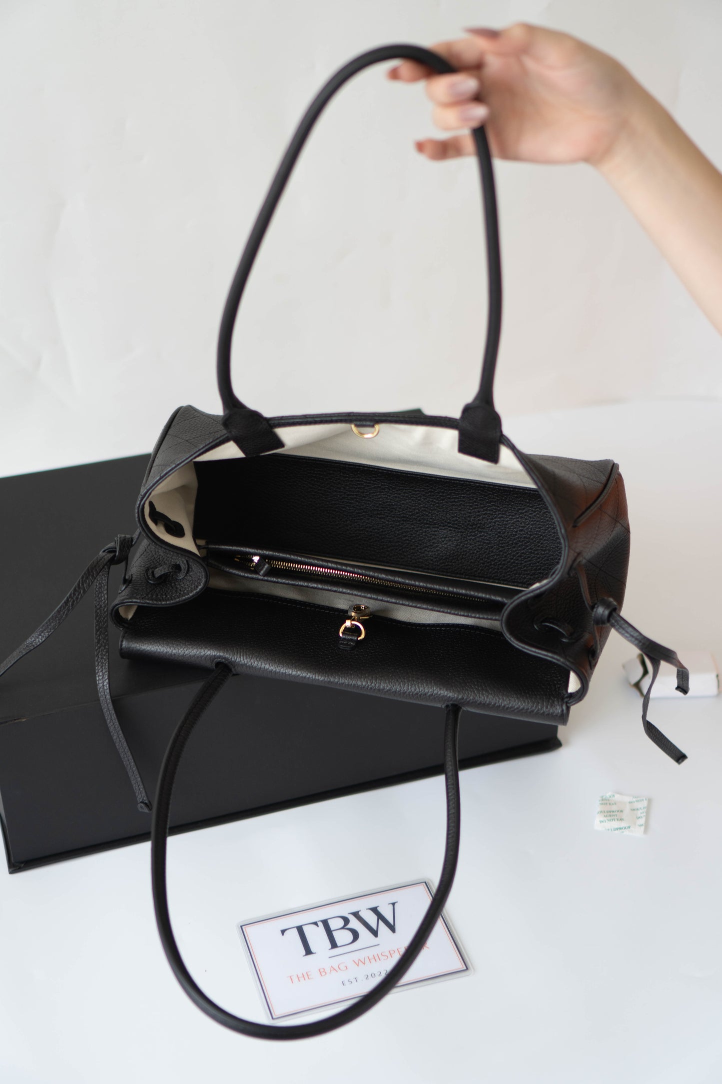 26S Shopping Tote East-West – Black Caviar Leather with Gold Hardware