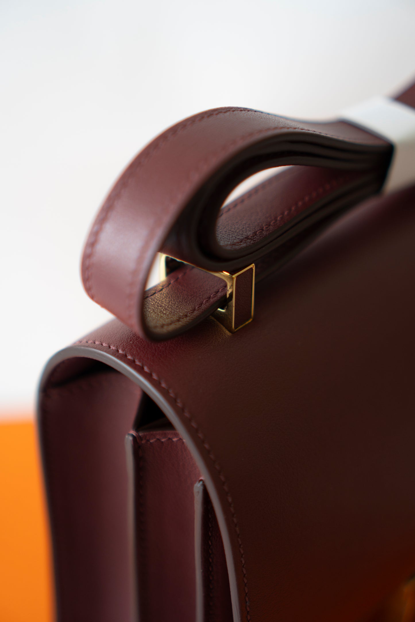 Constanc 24 – Rouge H Evercolor Leather with Gold Hardware (Leather-Covered H Clasp)