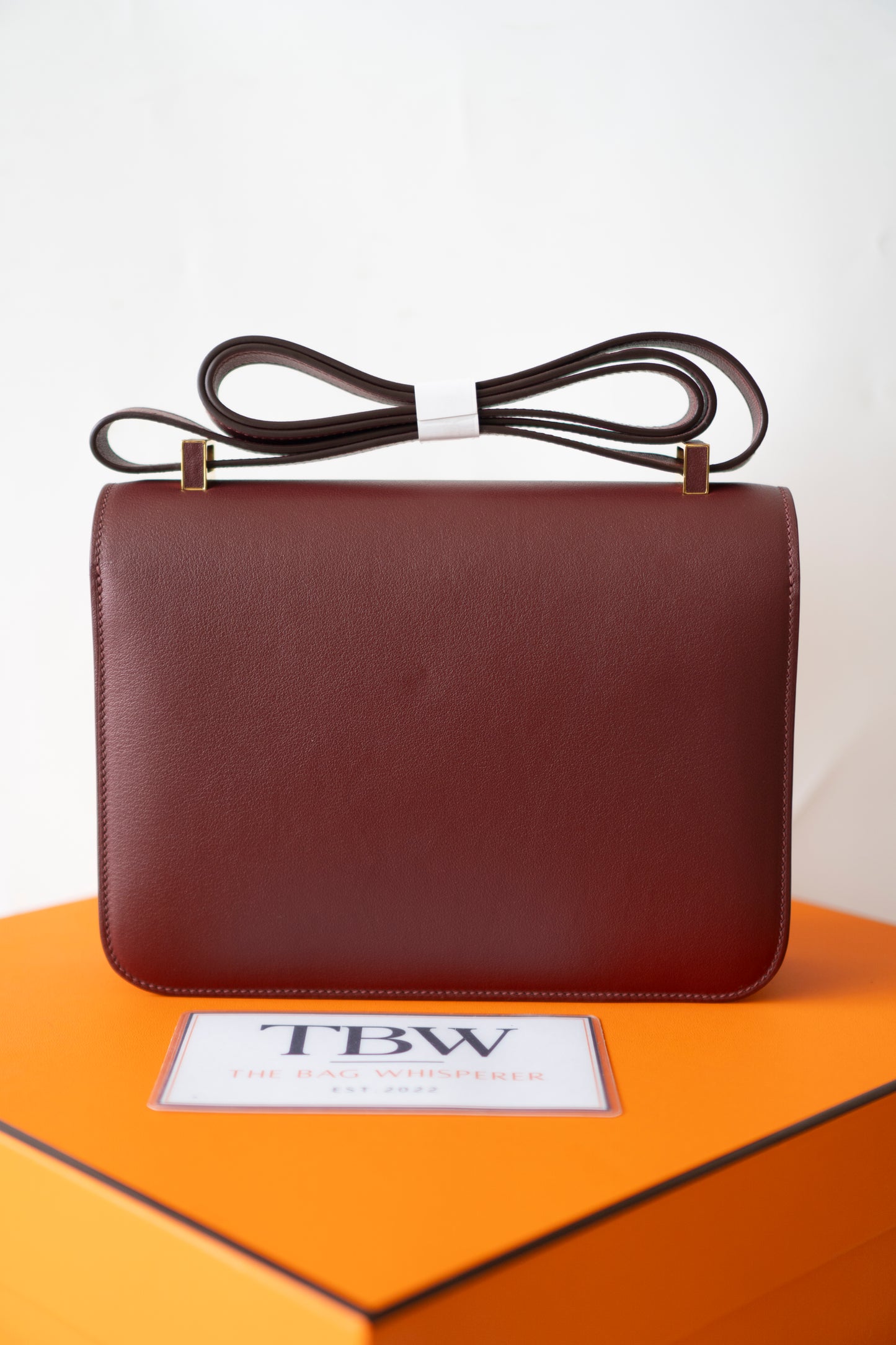 Constanc 24 – Rouge H Evercolor Leather with Gold Hardware (Leather-Covered H Clasp)