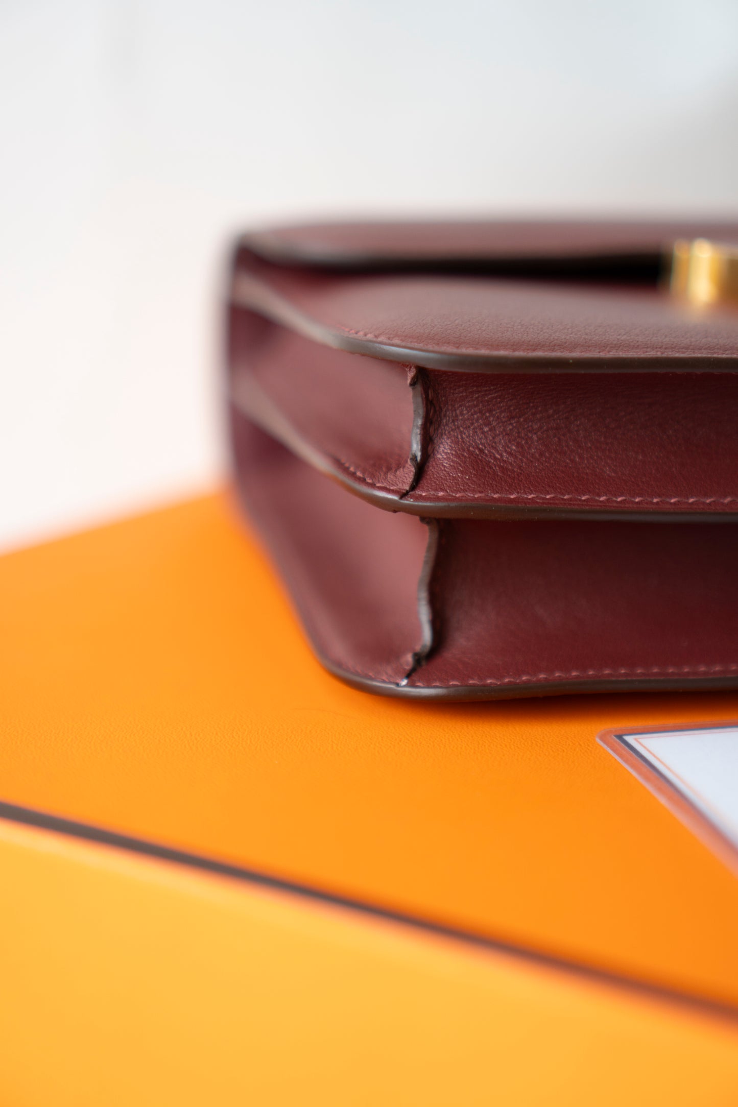 Constanc 24 – Rouge H Evercolor Leather with Gold Hardware (Leather-Covered H Clasp)