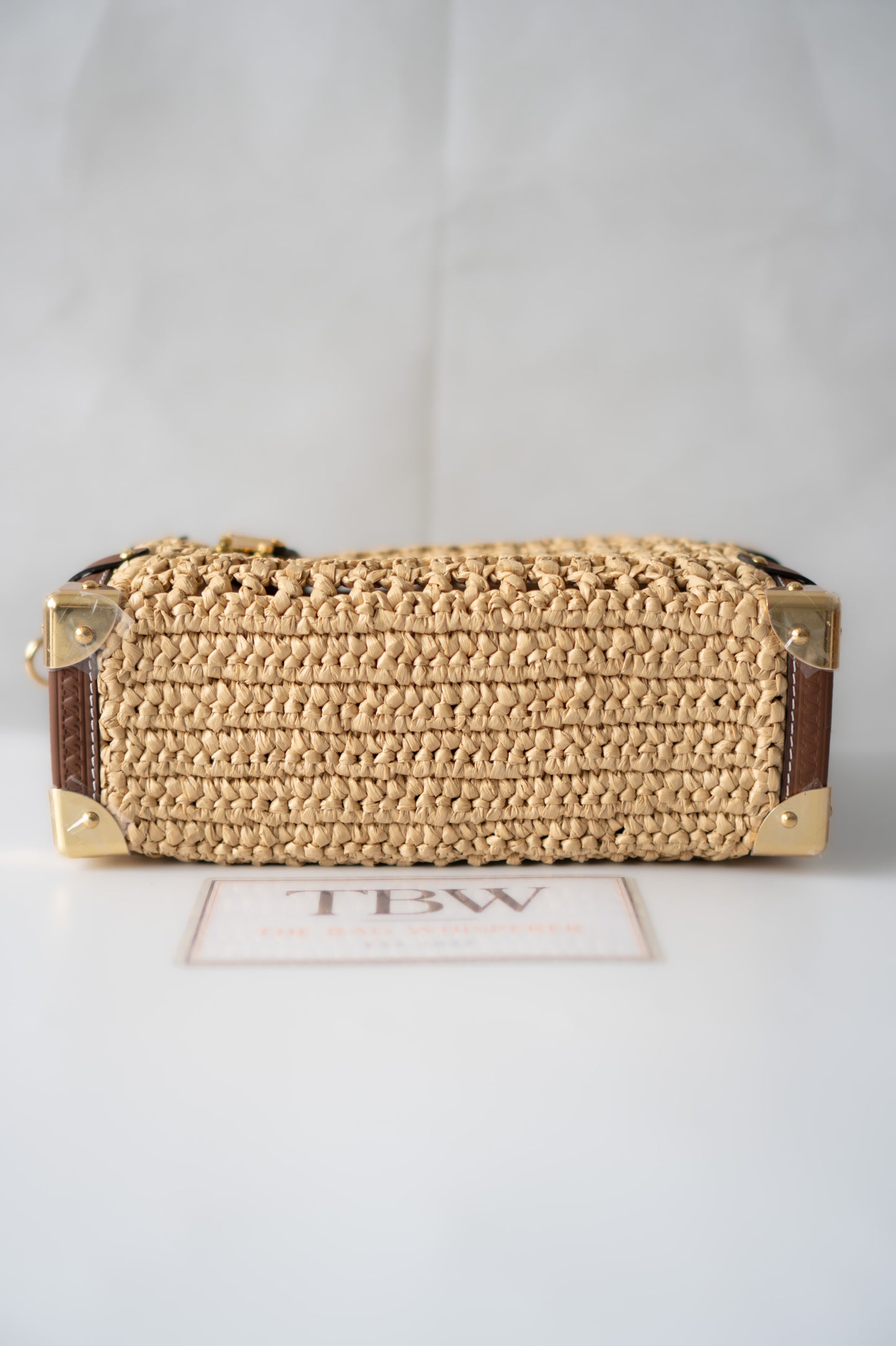 Petite Malle Raffia – Natural Raffia & Tan Calfskin Leather with Gold Hardware