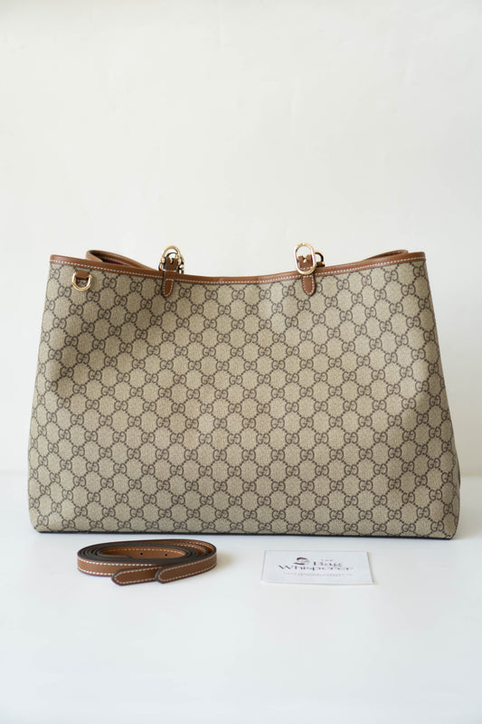 G G Emblem Canvas Tote – Large
