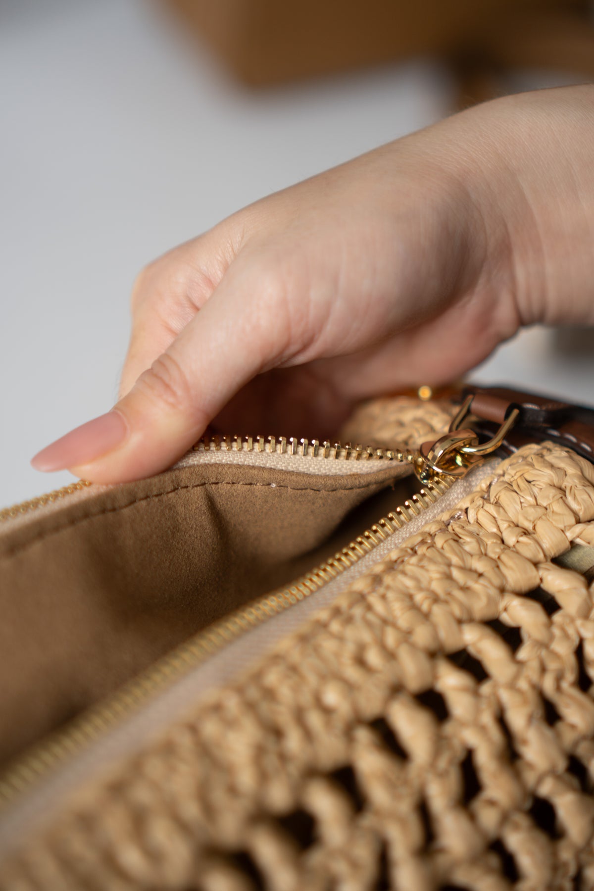 Petite Malle Raffia – Natural Raffia & Tan Calfskin Leather with Gold Hardware