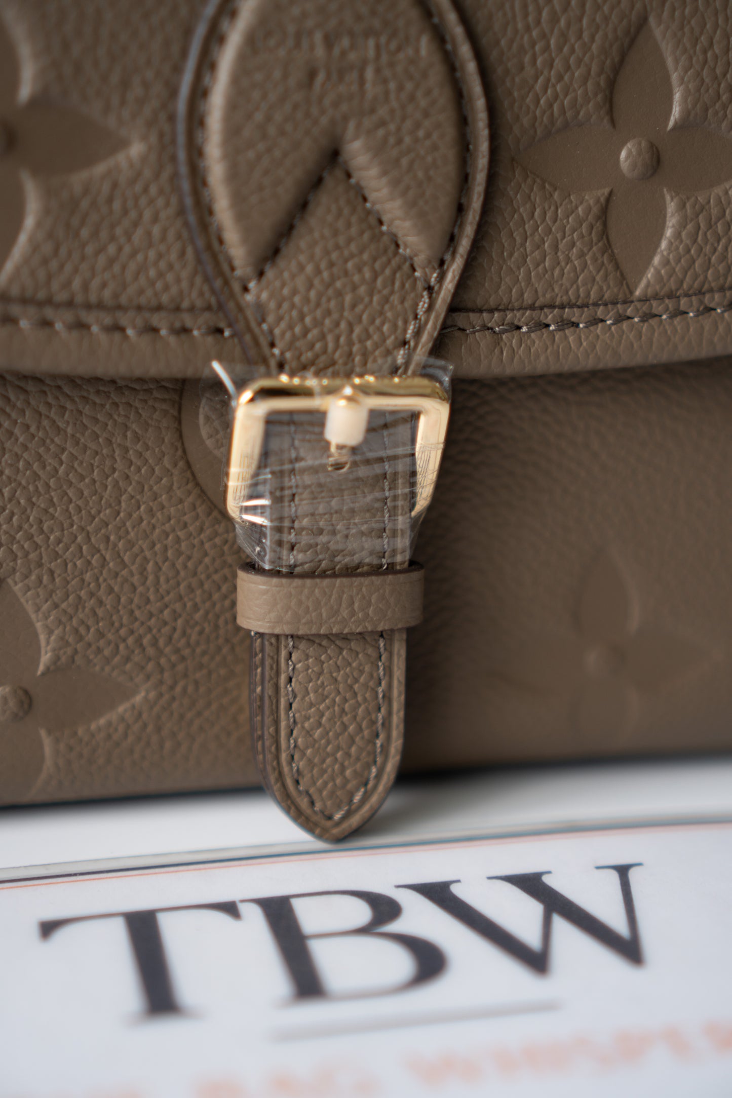 Diane Monogram Empreinte – Tourterelle / Taupe Grained Leather with Gold Hardware