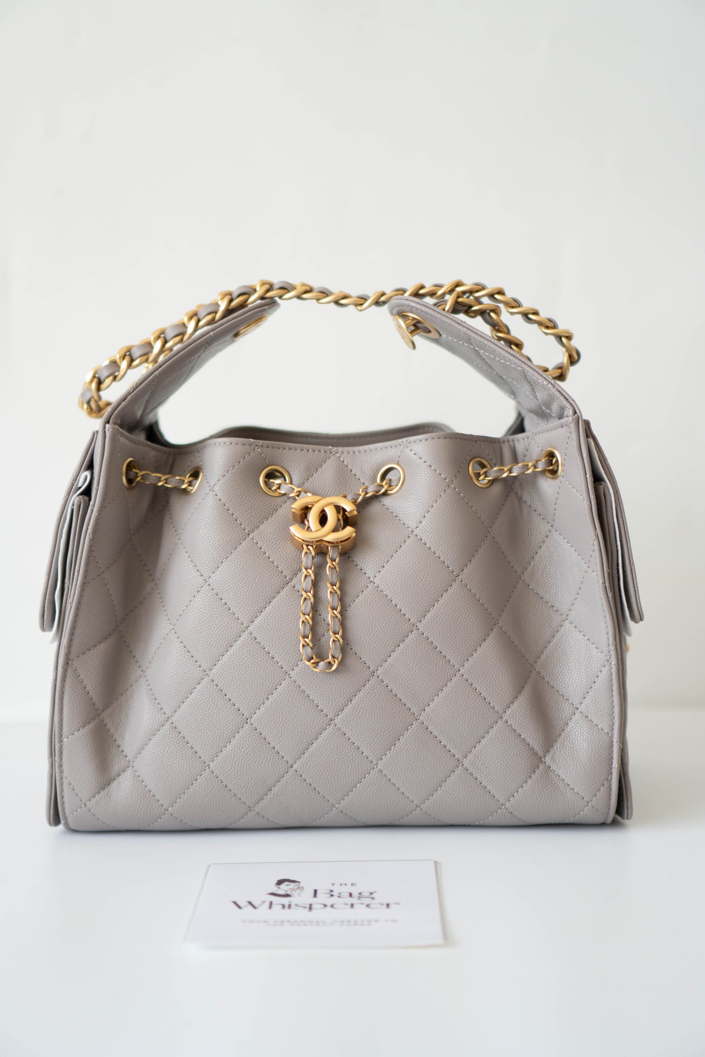 25K Small Hobo Bag – Lilac Grained Calfskin with Gold Hardware