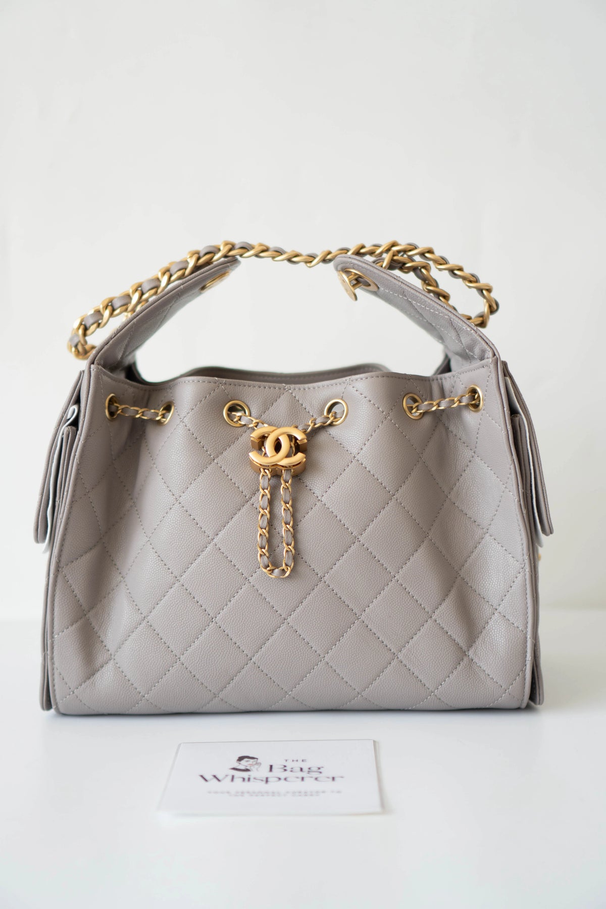 25K Small Hobo Bag – Lilac Grained Calfskin with Gold Hardware