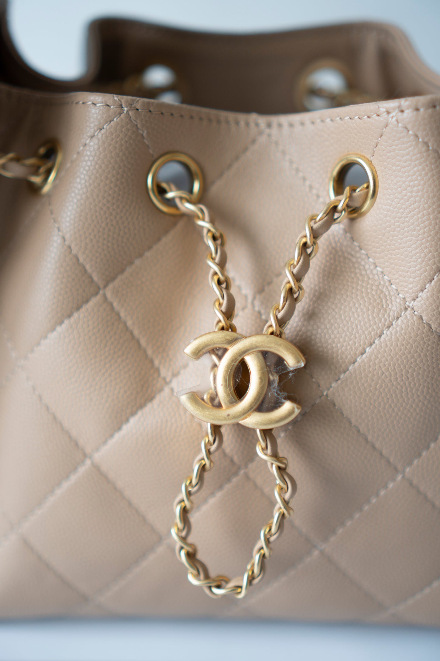 C25 Mini – Dark Beige Caviar Leather with Gold Hardware