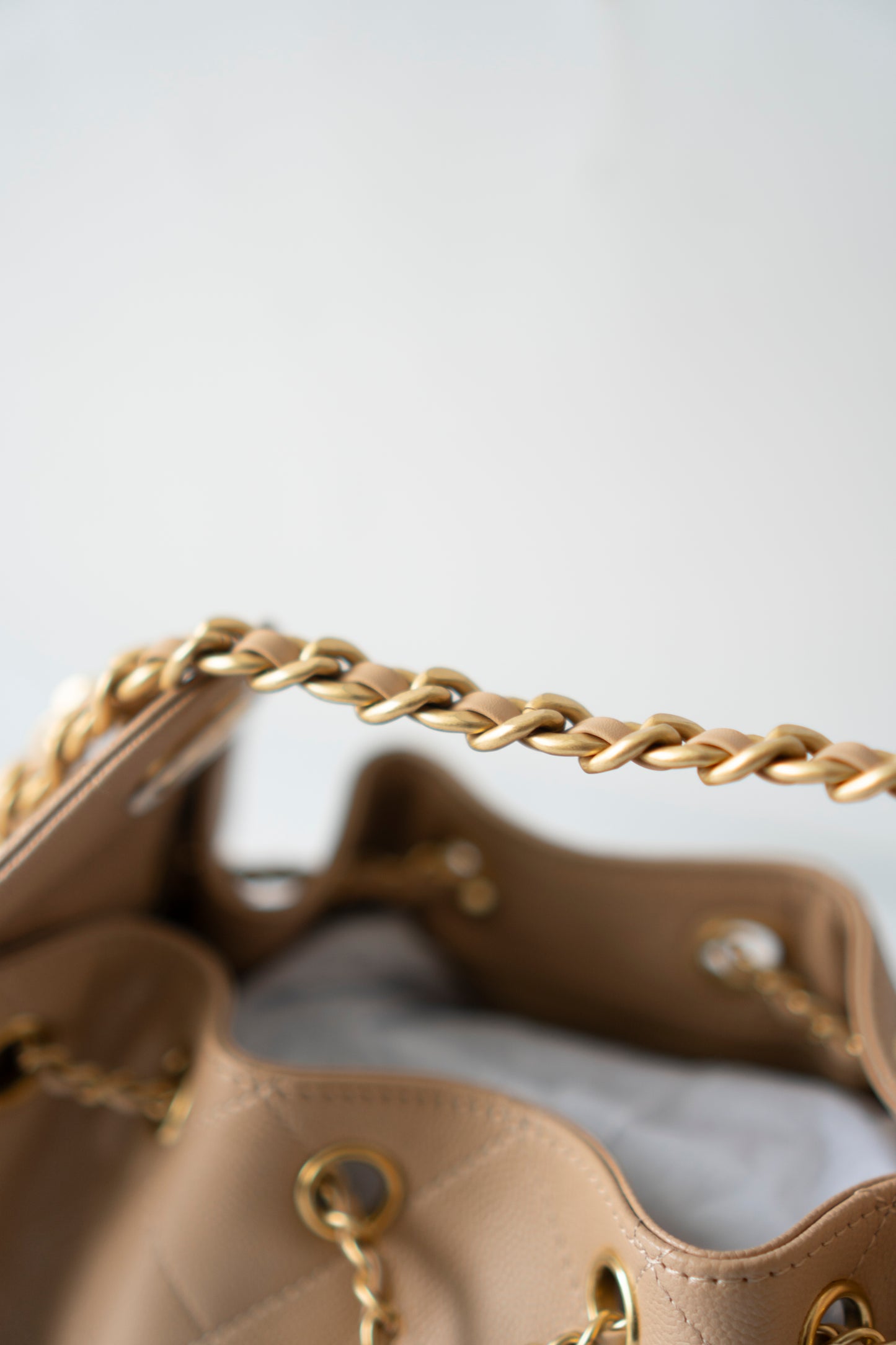 C25 Mini – Dark Beige Caviar Leather with Gold Hardware