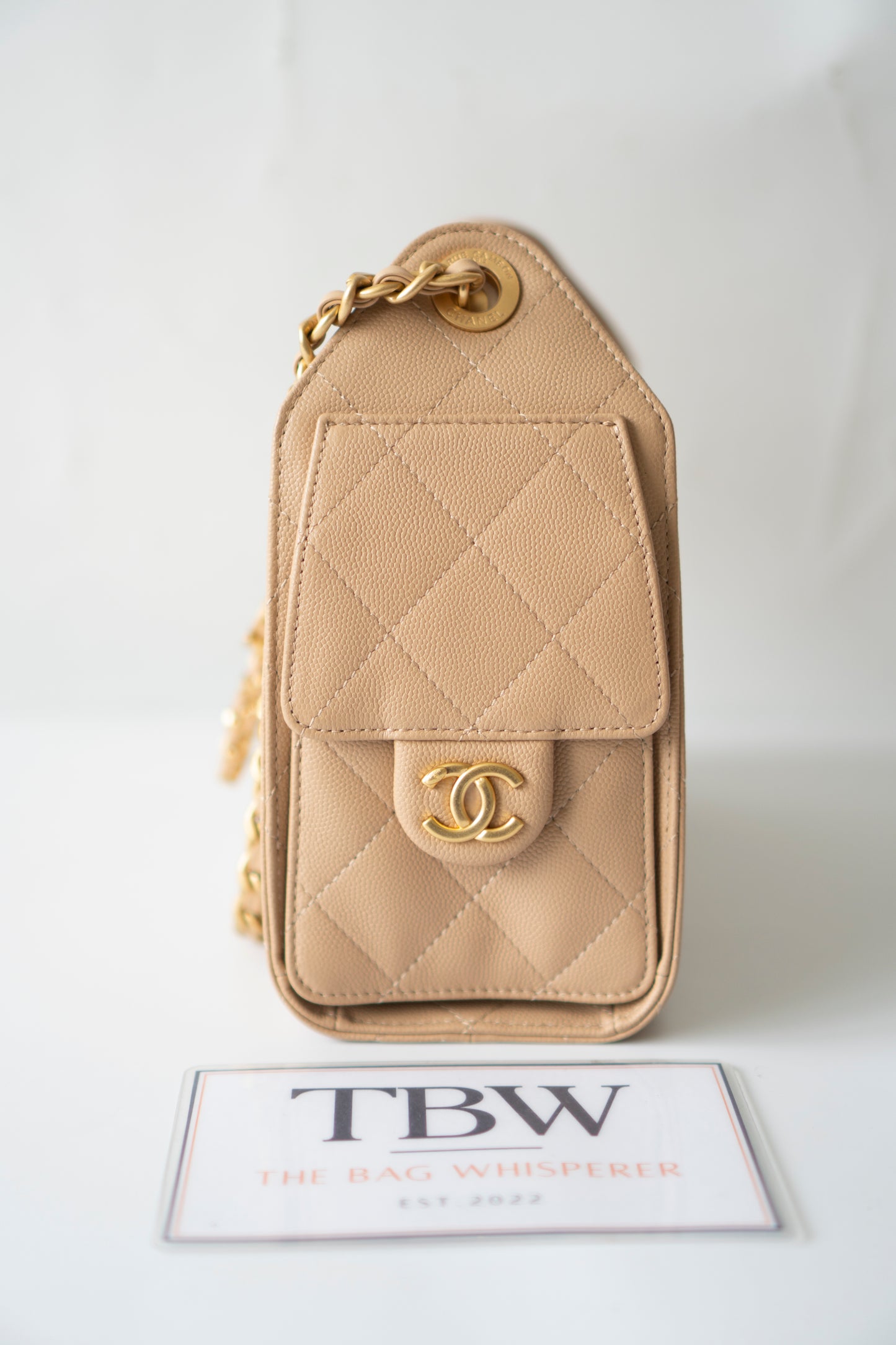 C25 Mini – Dark Beige Caviar Leather with Gold Hardware