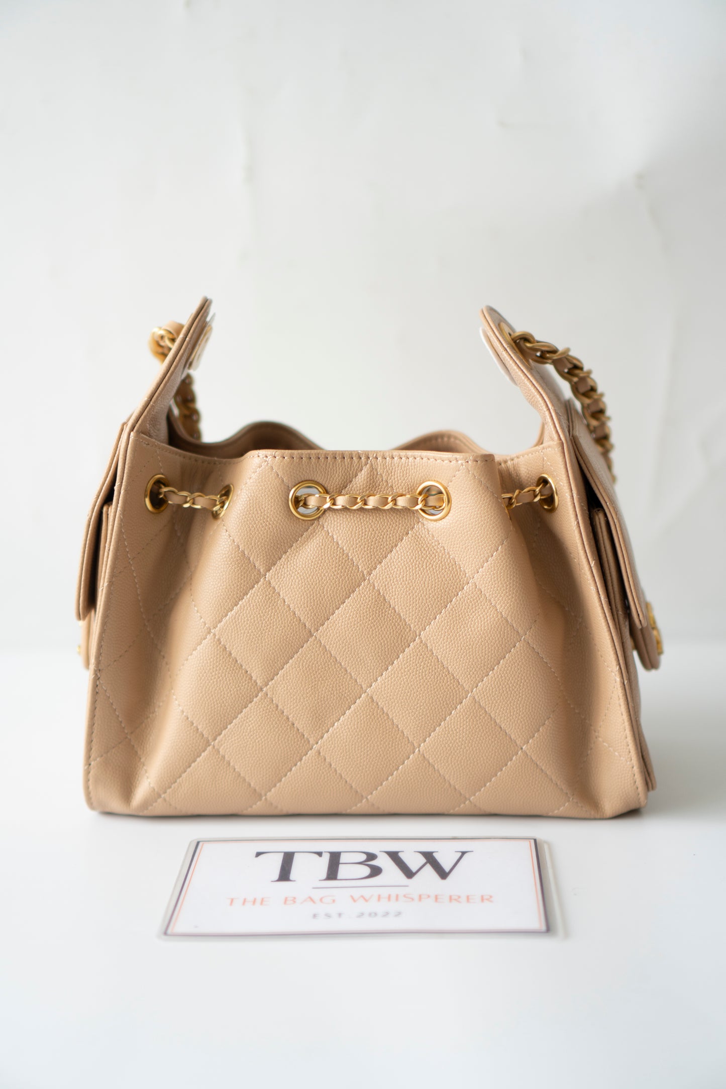 C25 Mini – Dark Beige Caviar Leather with Gold Hardware