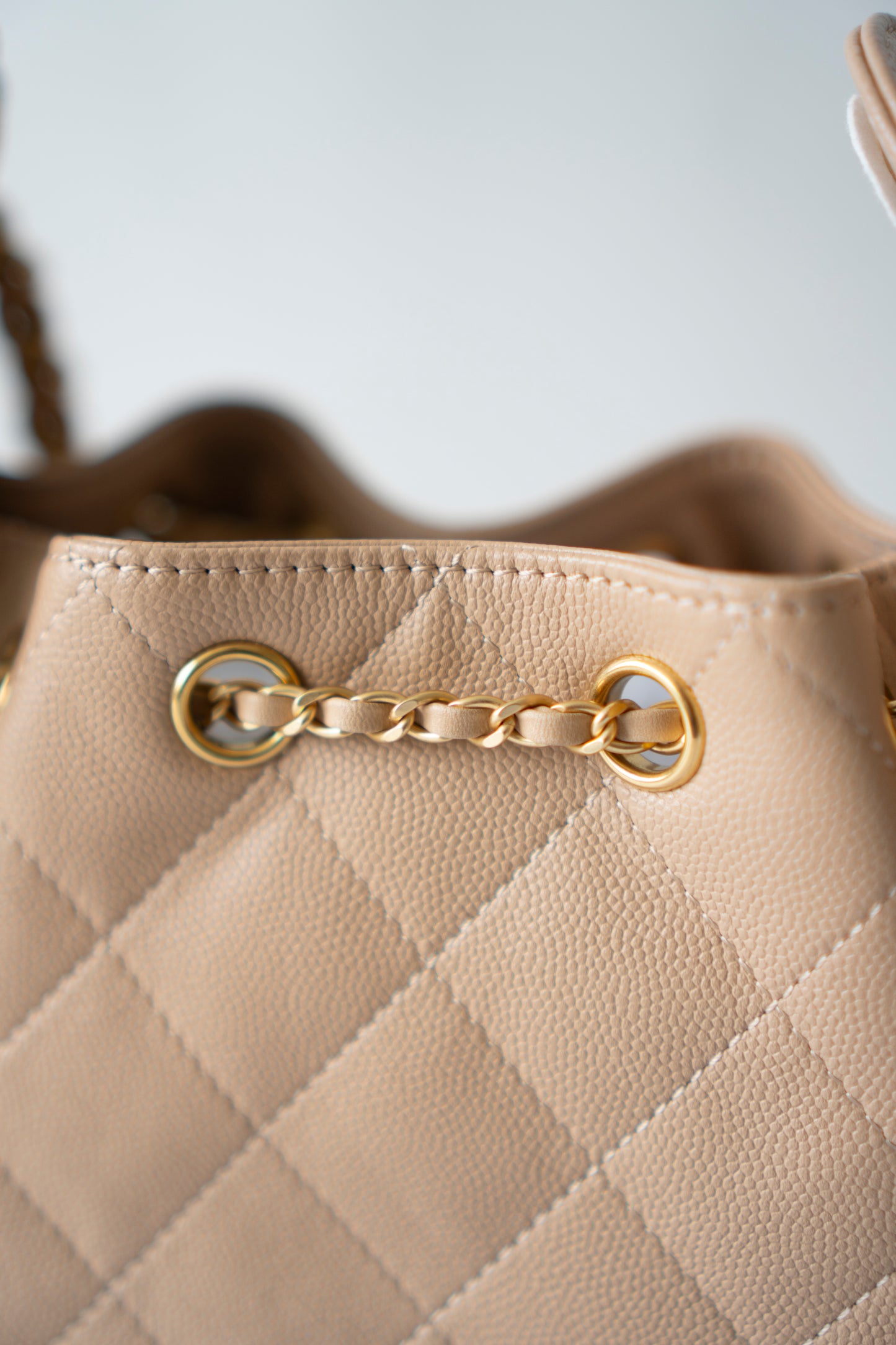 C25 Mini – Dark Beige Caviar Leather with Gold Hardware